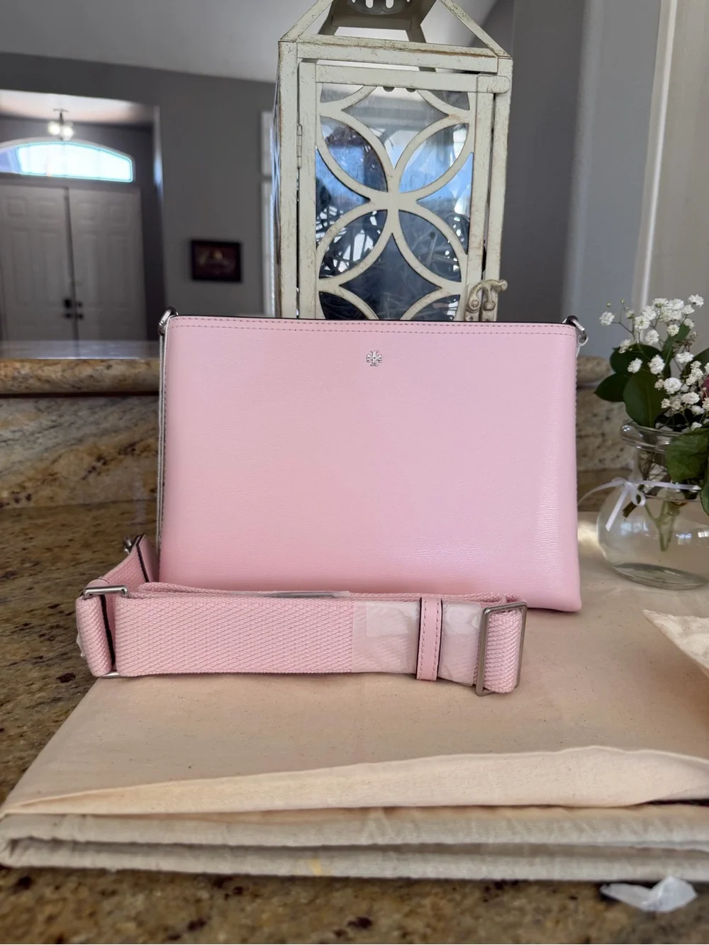 NEW Tory Burch Blake Swingpack Leather Crossbody coral color $300